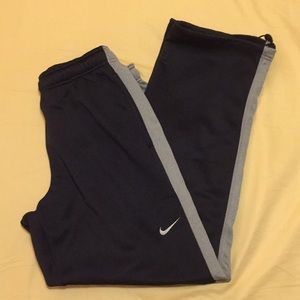 NIKE men black/gray thermafit cotton track pants
